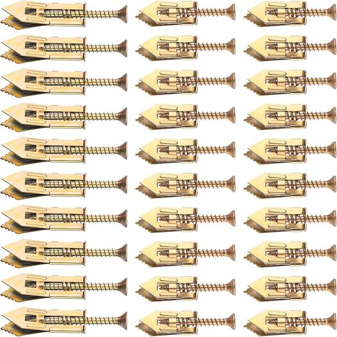 80pcs Heavy Duty Wall Anchors, Metal Self-Drilling Anchors and Screws, Dry Wall Screw Anchors Kits, No Drill or Holes in Wall (40 Pcs 0.47 x 1.56 inch Steel Anchors, 40 Pcs Zinc Screws) in Kuwait