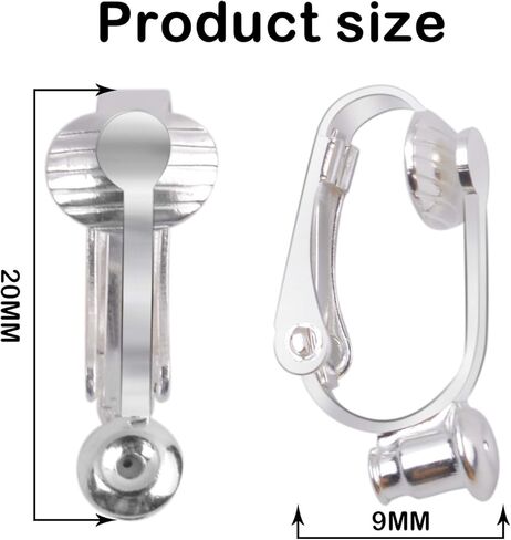 20 Pieces (10 Pairs) Stainless Steel Clip-on Earrings Converter Components with Post for Non-Pierced Ears DIY Earring - Turn Posts Into Clip-Ons in Kuwait