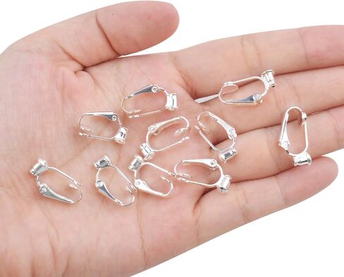 20 Pieces (10 Pairs) Stainless Steel Clip-on Earrings Converter Components with Post for Non-Pierced Ears DIY Earring - Turn Posts Into Clip-Ons in Kuwait