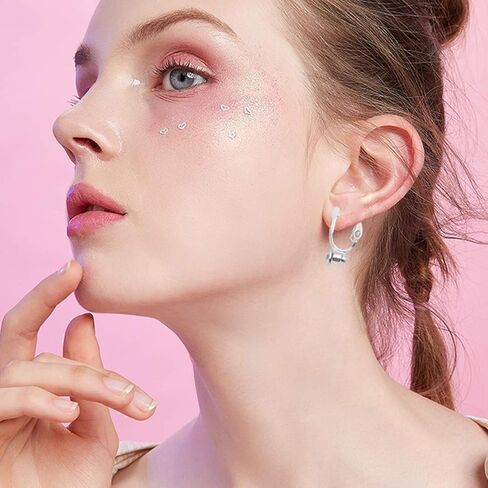 20 Pieces (10 Pairs) Stainless Steel Clip-on Earrings Converter Components with Post for Non-Pierced Ears DIY Earring - Turn Posts Into Clip-Ons in Kuwait