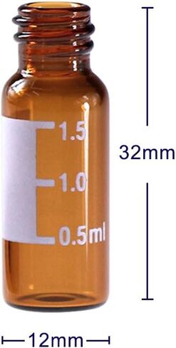 Autosampler Vial, 2 ml HPLC Vial, Amber Chromatography Lab Vial, Sample Vial with Writing Area, 9-425 Screw-Thread Vial, Pack of 100 by ALWSCI in Saudi Arabia