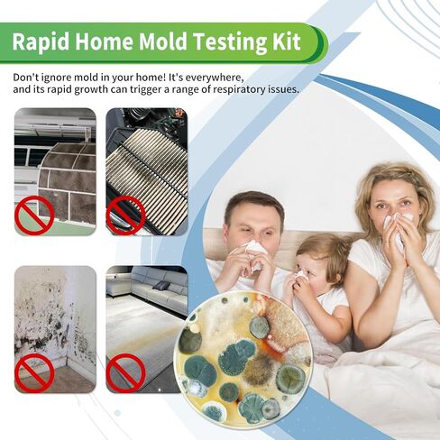 Mold Test Kit for Home with Free Lab Analysis - 10 Simple Detection Tests DIY at Home Mold Air Tester - Test HVAC System,Surface Mold for Home Indoor & Outdoor Air Quality Mold Testing Kits Detector in Saudi Arabia