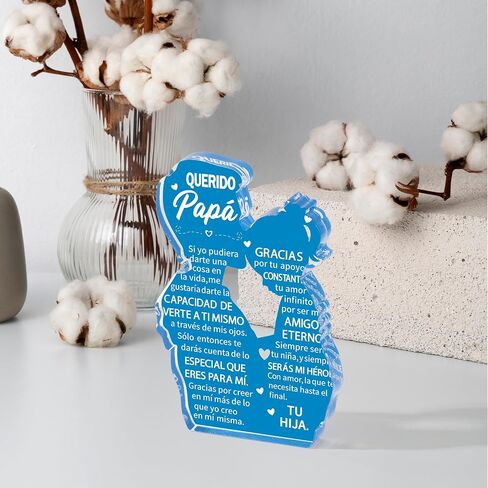 Yopyame Gift for Mom from Daughter - Spanish Mamá Mom Acrylic Mother Daughter Embracing Plaque Sign Best Mother Ever Gifts Regalos Para Mama Office Desk Birthday Mother’s Day Christmas Keepsake Gifts in Kuwait