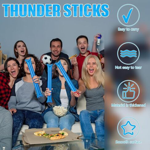100 Pcs Thunder Sticks Thicken Sporting Cheerleading Team Boom Sticks Cheering Sticks Plastic Clapper Inflatable Noise Makers Sporting Cheers Basketball Football Events Dance Party (Yellow) in Kuwait