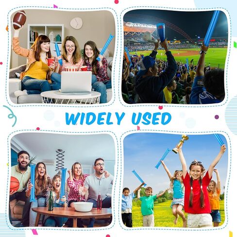 100 Pcs Thunder Sticks Thicken Sporting Cheerleading Team Boom Sticks Cheering Sticks Plastic Clapper Inflatable Noise Makers Sporting Cheers Basketball Football Events Dance Party (Yellow) in Kuwait