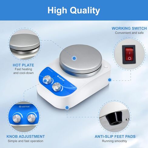 Magnetic Stirrer Hot Plate Max 716℉/380℃, 3000mL Stirring Capacity Magnetic Stirrer with Heat, Magnetic Stirrer with 5.5 Inch Magnetic Stir Plate & 1500 RPM Magnetic Stirrer Hot Plate Mixer in Saudi Arabia