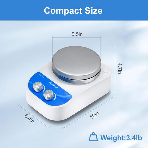 Magnetic Stirrer Hot Plate Max 716℉/380℃, 3000mL Stirring Capacity Magnetic Stirrer with Heat, Magnetic Stirrer with 5.5 Inch Magnetic Stir Plate & 1500 RPM Magnetic Stirrer Hot Plate Mixer in Saudi Arabia