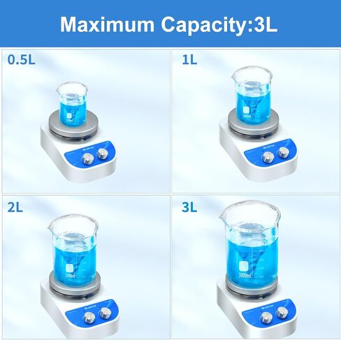 Magnetic Stirrer Hot Plate Max 716℉/380℃, 3000mL Stirring Capacity Magnetic Stirrer with Heat, Magnetic Stirrer with 5.5 Inch Magnetic Stir Plate & 1500 RPM Magnetic Stirrer Hot Plate Mixer in Saudi Arabia