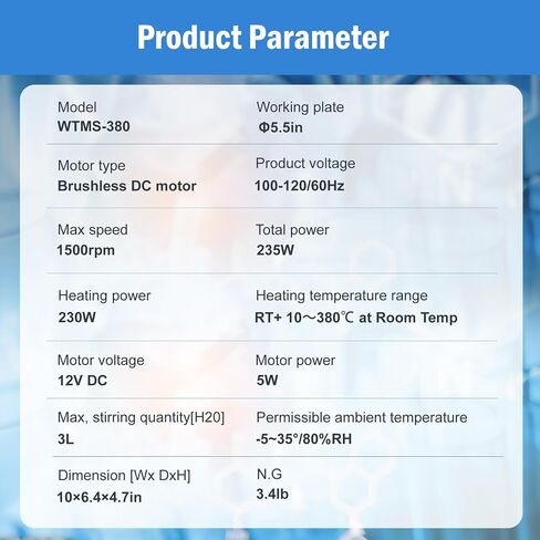 Magnetic Stirrer Hot Plate Max 716℉/380℃, 3000mL Stirring Capacity Magnetic Stirrer with Heat, Magnetic Stirrer with 5.5 Inch Magnetic Stir Plate & 1500 RPM Magnetic Stirrer Hot Plate Mixer in Saudi Arabia