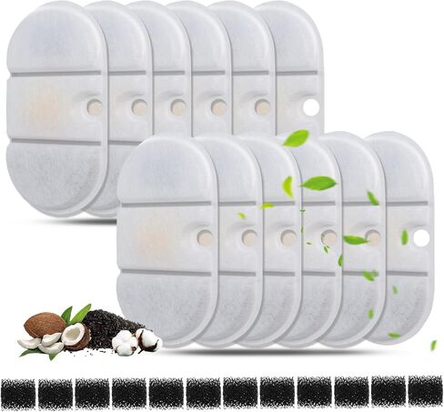 مرشحات استبدال نافورة ماء Cat متوافق مع Petlibro PLWF002-71oz/2.1L Capsule Pet Fountain ، مرشح استبدال موزع الكلاب مع الإسفنج in Kuwait