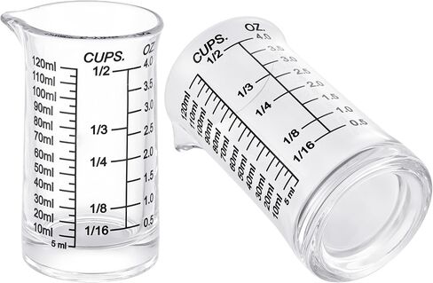 Shot Glass Measuring Cup 4 Ounce/120ML Liquid Heavy High Espresso Glass Cup Red Line，V-Shaped Spout in Saudi Arabia