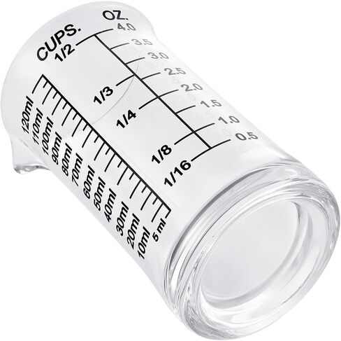 Shot Glass Measuring Cup 4 Ounce/120ML Liquid Heavy High Espresso Glass Cup Red Line，V-Shaped Spout in Saudi Arabia