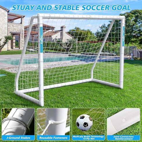 Soccer Goal, 12×6FT/10×6.5FT/8x6FT Soccer Goal for Backyard, Weatherproof UPVC with Soccer Training and 2 Sets of Soccer Nets, Soccer Goal for Youth and Adults Practice Training in Saudi Arabia