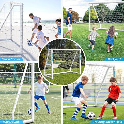 Soccer Goal, 12×6FT/10×6.5FT/8x6FT Soccer Goal for Backyard, Weatherproof UPVC with Soccer Training and 2 Sets of Soccer Nets, Soccer Goal for Youth and Adults Practice Training in Saudi Arabia