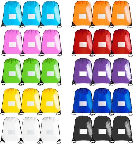 CODOBON Drawstring Bags,Bulk Drawstring Backpack, DIY Gym Sports Cinch Storage Bag, 16 Pcs, 8 Colors in Kuwait