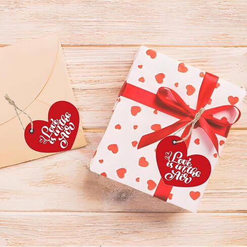 2 x 3.5 Inch Happy Valentine's Day Gift Tags with String Sweet Themed Thank You Gift Tags - Valentine' Day Thank You Tag for Valentine's Day Party Favors 48 Pack in Kuwait