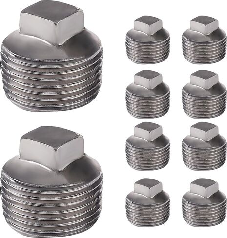 1/2" Black Pipe Fittings Male Cap - Home Expert 4 Pack Malleable Cast Iron Male Square Caps Threaded Pipe Fittings for Industrial Pipe Shelves Bracket, Vintage Industrial Pipe Furniture in Saudi Arabia
