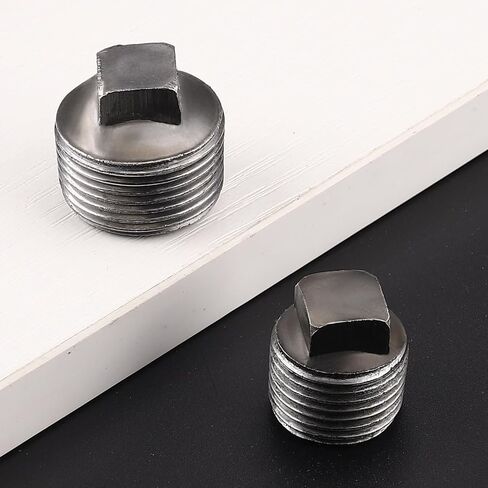 1/2" Black Pipe Fittings Male Cap - Home Expert 4 Pack Malleable Cast Iron Male Square Caps Threaded Pipe Fittings for Industrial Pipe Shelves Bracket, Vintage Industrial Pipe Furniture in Saudi Arabia