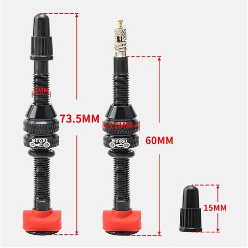 2PCS Bicycle Tubeless Valves, Aluminum Alloy Tubeless Presta Valve Bicycle Valve Adapter Bicycle Valve Extension Tubeless Presta Valve Stem 40mm in Saudi Arabia