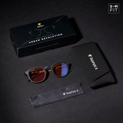 Horus X ® • Round Blue Light Computer Glasses | Anti-Fatigue Screens| for Small Faces | Urban Amber in Saudi Arabia