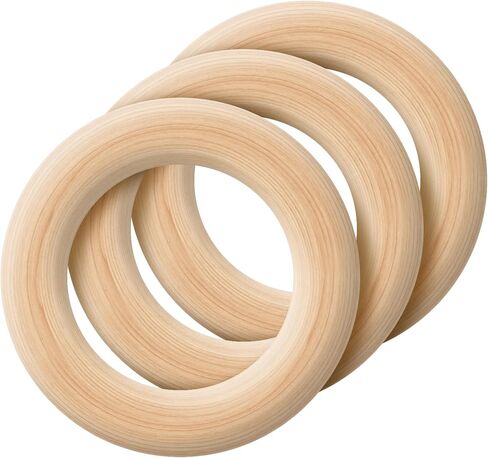 15 PCS حلقات خشبية ، حلقات خشبية طبيعية 2 بوصة للحرف اليدوية ، حلقة ماكرام ، الكروشيه (50 مم) in Kuwait
