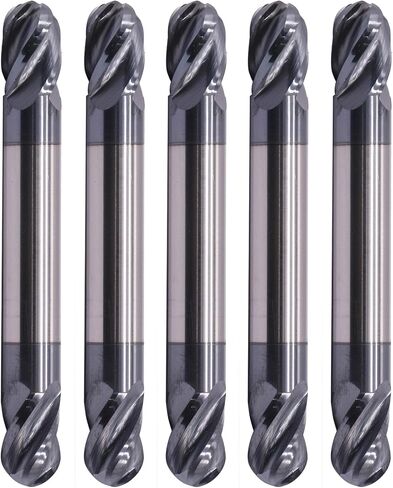 BestParts High Performance Solid Carbide Ball Nose End Mill - Double End - AlTiN Coated, 4 Flute, 30 Degree Helix, 1/8" Cutting Diameter, 1/8" Shank Diameter, 1/4" Length of Cut, 2" Overall Length in Saudi Arabia