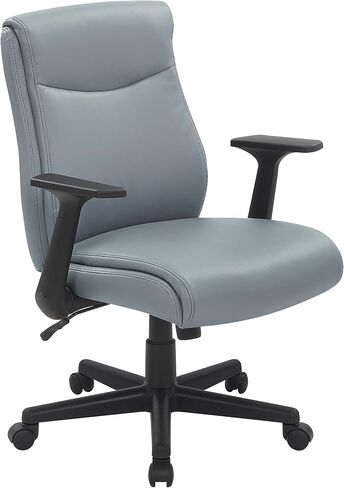 Office Star FL Series Faux Leather Executive Manager's Adjustable Office Chair with Built-in Lumbar Support and Flip-Up Arms, Black in Kuwait
