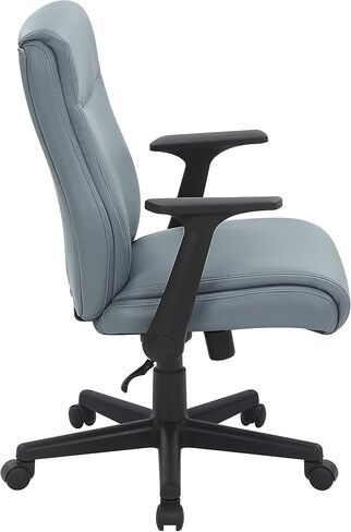 Office Star FL Series Faux Leather Executive Manager's Adjustable Office Chair with Built-in Lumbar Support and Flip-Up Arms, Black in Kuwait