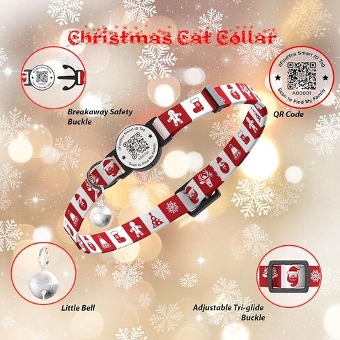 Cat Collar with Bells, Reflective Cat Collars Breakaway with Qr Code, Adjustable Kitten Collar with Name Tag Pink in Kuwait