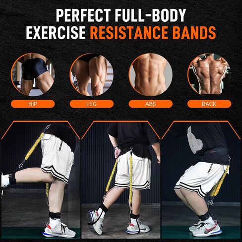 Vertical Jumping Trainer Jump Resistance Bands System with Adjustable Ankle Strap & Belt Horizontal Workout Equipment for Leaping Fitness Basketball Volleyball Football Tennis Leg Agility Training in Saudi Arabia