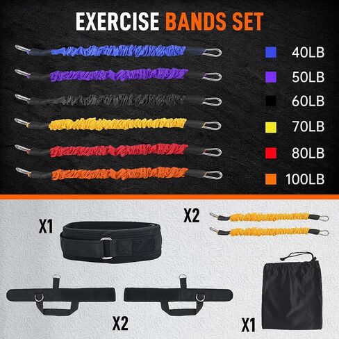 Vertical Jumping Trainer Jump Resistance Bands System with Adjustable Ankle Strap & Belt Horizontal Workout Equipment for Leaping Fitness Basketball Volleyball Football Tennis Leg Agility Training in Saudi Arabia
