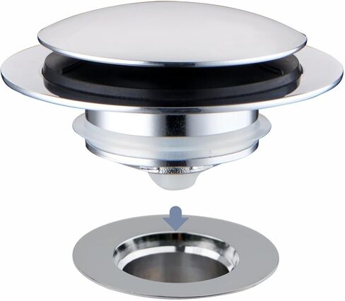 Brushed Bathtub Drain Stopper,Universal Pop Up Bath Drain, Hidrop Tip Toe Tub Drain Stopper,Conversion Kit Assembly, Replaces Lift and Turn,Tip-Toe and Trip Lever drains for Tub, EZ Install(Brushed) in Saudi Arabia