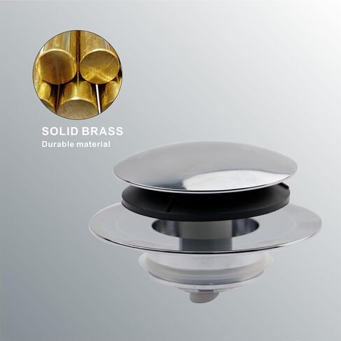Brushed Bathtub Drain Stopper,Universal Pop Up Bath Drain, Hidrop Tip Toe Tub Drain Stopper,Conversion Kit Assembly, Replaces Lift and Turn,Tip-Toe and Trip Lever drains for Tub, EZ Install(Brushed) in Saudi Arabia