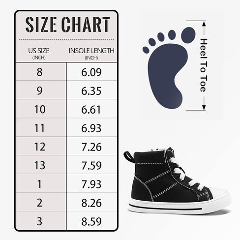 K KomForme Kids Sneakers for Boys and Girls Toddler Canvas High Top Walking Causal Shoes with Zipper in Kuwait