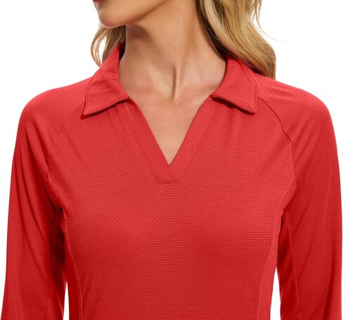 MathCat Women's Long Sleeve Golf Shirts UPF50+ Quickly Dry Tennis Polo Lightweight Sports Athletic Tops in Saudi Arabia