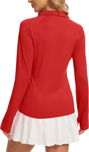 MathCat Women's Long Sleeve Golf Shirts UPF50+ Quickly Dry Tennis Polo Lightweight Sports Athletic Tops in Saudi Arabia