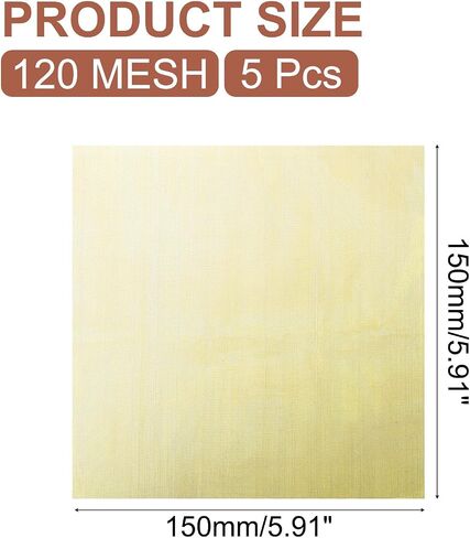 uxcell 5 Pack Brass Mesh, 5.9" x 5.9" 40 Mesh Brass Woven Wire Mesh Brass Filter Coarse Dense Filter Screen Mesh for Non-Magnetic Signal Screen Tool DIY Fill Fabric in Saudi Arabia