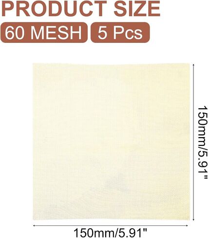uxcell 5 Pack Brass Mesh, 5.9" x 5.9" 40 Mesh Brass Woven Wire Mesh Brass Filter Coarse Dense Filter Screen Mesh for Non-Magnetic Signal Screen Tool DIY Fill Fabric in Saudi Arabia