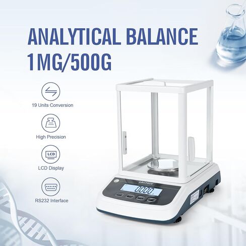Lab Analytical Balance 0.1mg*120g Laboratory Scale 0.0001g Accuracy High Precision Scale Jewelry Scale Lab Digital Scale 0.0001g (0.1mg*120g with Calibration Weight) in Saudi Arabia