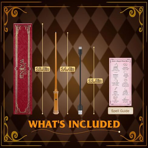 Light Up Magic Wizard Wand Rechargeable Illuminating Wands for Witches Kids Boys Girls Party Gift, Note in Kuwait