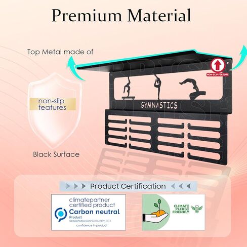 اعتقدت أنها غير قابلة للانزلاق يمكنها أن تفعل ذلك، فهي تعرض رف الكأس على شكل شماعة ميدالية، وعرض شماعة ميدالية للجدار مع 4 صفوف، وعرض ميدالية السباق، عرض حامل ميدالية مطور للجمباز، والسباق، وكرة القدم، والسباحة in Kuwait