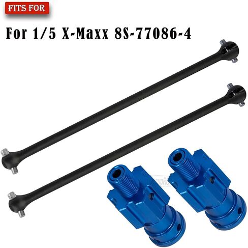 RC 10MM Drive Shaft CVD & Wheel Hex Hubs Upgrades Part for 1/5 X Maxx 8S Monster Truck,45# Steel Driveshaft Front Rear Axles & Aluminum Wheel Nut & Wheel Hex Hops Up,Red in Kuwait