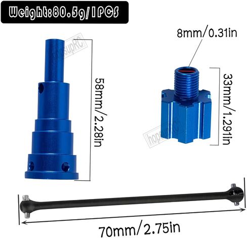 RC 10MM Drive Shaft CVD & Wheel Hex Hubs Upgrades Part for 1/5 X Maxx 8S Monster Truck,45# Steel Driveshaft Front Rear Axles & Aluminum Wheel Nut & Wheel Hex Hops Up,Red in Kuwait