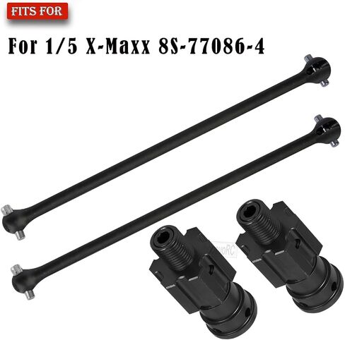 RC 10MM Drive Shaft CVD & Wheel Hex Hubs Upgrades Part for 1/5 X Maxx 8S Monster Truck,45# Steel Driveshaft Front Rear Axles & Aluminum Wheel Nut & Wheel Hex Hops Up,Red in Kuwait