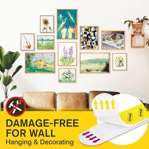 EMITEVER Picture Hanging Strips Heavy Duty, Damage Free Picture Hangers for Walls, Picture Hanging Kit, Hanging Hooks Without Nails, Medium Adhesive Wall Strips for Poster Sticky 20-Pairs (40 Strips) in Saudi Arabia