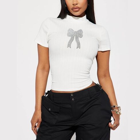 Iron On Patches Glitter 5Pcs Sweatshirt Side Bow Embroidered Patch Cute Sequin Applique Sew On Fabric Patches Shiny DIY Decorative Accessories Lovely for Girls Women Clothes Backpacks Jackets,Navy in Kuwait