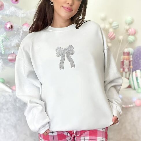 Iron On Patches Glitter 5Pcs Sweatshirt Side Bow Embroidered Patch Cute Sequin Applique Sew On Fabric Patches Shiny DIY Decorative Accessories Lovely for Girls Women Clothes Backpacks Jackets,Navy in Kuwait
