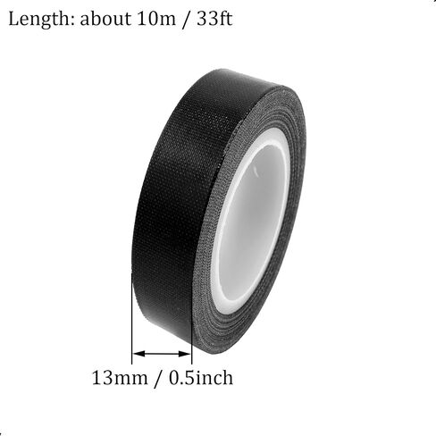 1Roll Heat Resistant Tape, High Temperature Heat Transfer Tape, PTFE Tape,Film Adhesive Tape, 25mm / 1" Width, 10m / 33ft Length, Black 1" / 2.5cm Width in Saudi Arabia