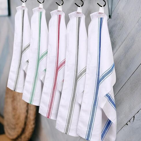 Utopia Towels Blue Dish Towels [12 Pack - 15 x 25 Inches] 100% Ring Spun Cotton Highly Absorbent & Reusable Cleaning Bar, Tea, Kitchen and Dishcloths Set - 200 GSM in Saudi Arabia