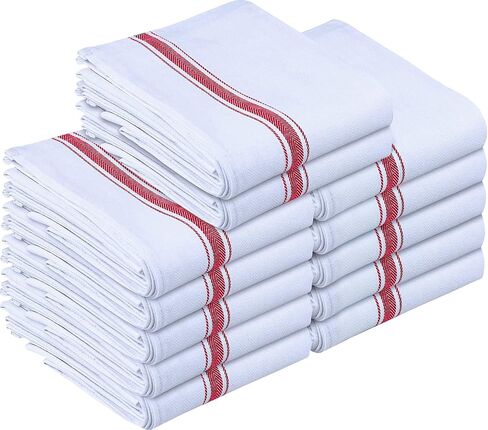 Utopia Towels Blue Dish Towels [12 Pack - 15 x 25 Inches] 100% Ring Spun Cotton Highly Absorbent & Reusable Cleaning Bar, Tea, Kitchen and Dishcloths Set - 200 GSM in Saudi Arabia